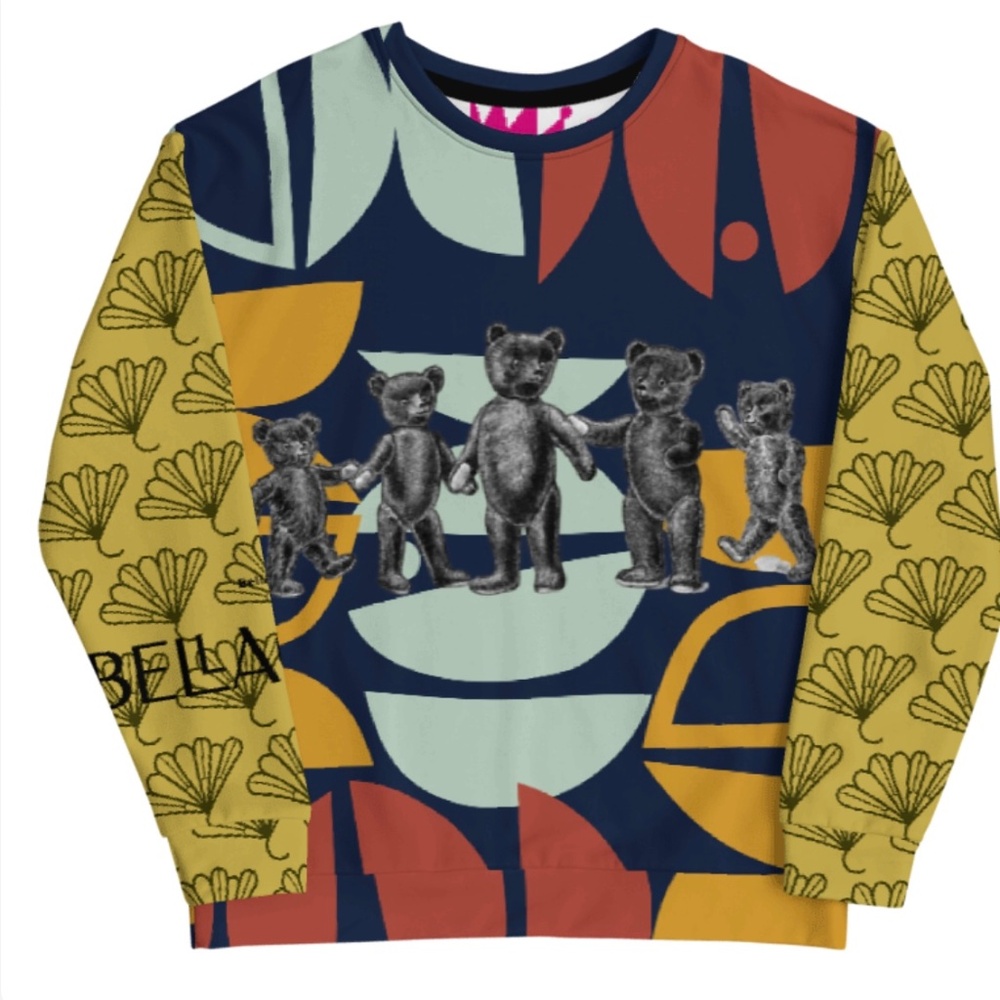 Y2K Sweatshirt w TEDDYBEARS by BellaGotti Colorful Unisex Unique Boho Grunge